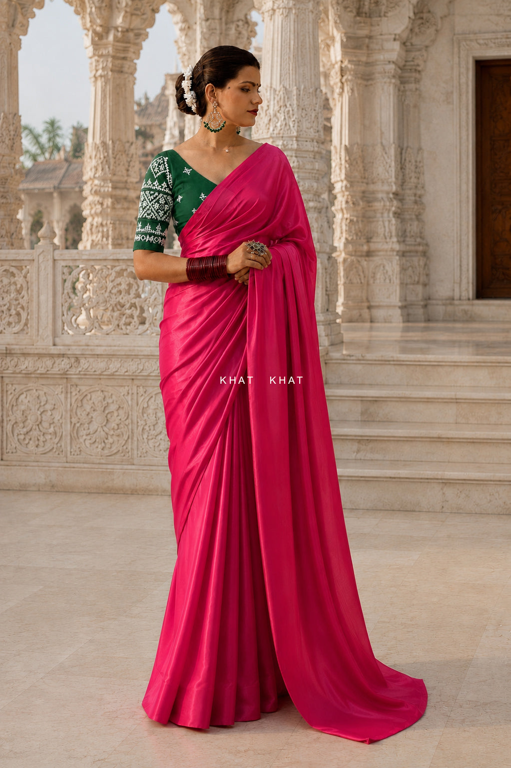 PLAIN RANI PINK SILK